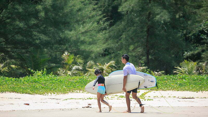 Surfing lessons at Memories Beach in Khao Lak