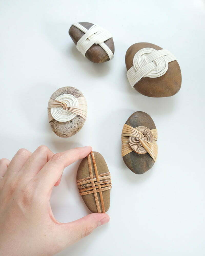 Zen rock wrapping workshop Japanese style natural material craft